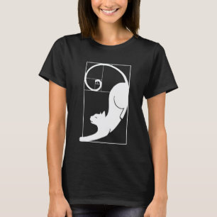Cat Fibonacci Spiral Sacred Geometry Ratio Mathema T-Shirt