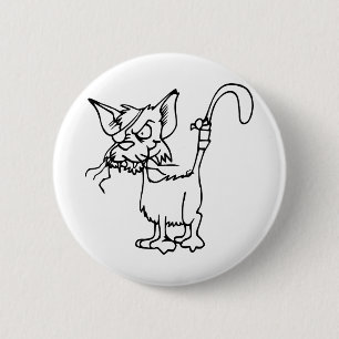 Cat Fight Injured Animal Bandage Feline Domestic 2 Inch Round Button