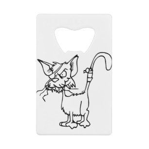 Cat Fight Injured Animal Bandage Feline Domestic Credit Card Bottle Opener
