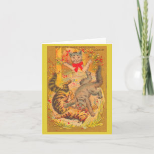 cat fight note card