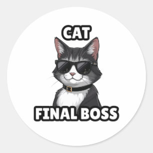 Cat Final Boss Cool Sticker