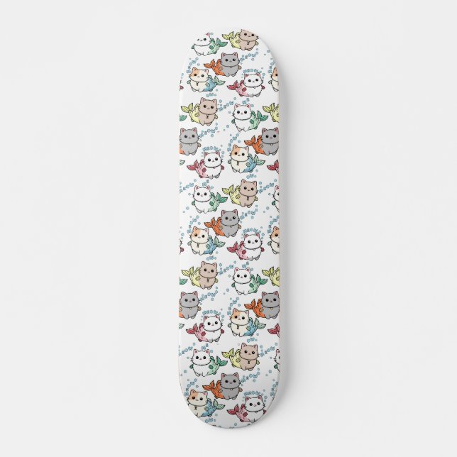 Cat Fish Illustration Skateboard (Devant)
