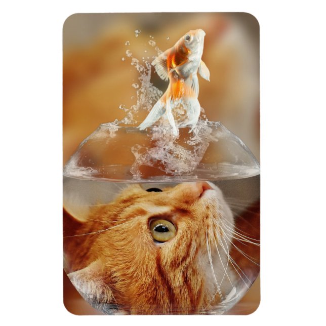Cat & Fish Magnet (Vertical)