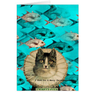 Cat Fish You Digital Collage Noël
