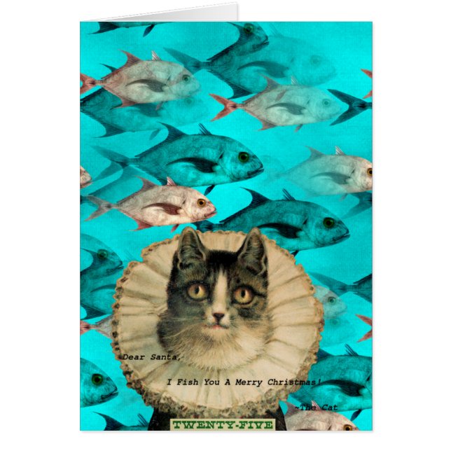 Cat Fish You Digital Collage Noël (Devant)