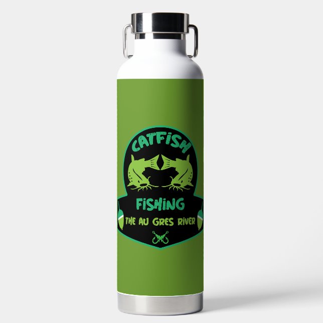 Cat Fishing  Au Gres Water Bottle (Front)