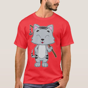 Cat Fishing Fisher Finshing rod T-Shirt