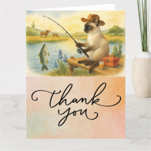 CAT Fishing lovers Thank You Card