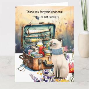 Cat Fishing themed Thank You Card