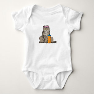 Cat Fitness Drinking mug Baby Bodysuit