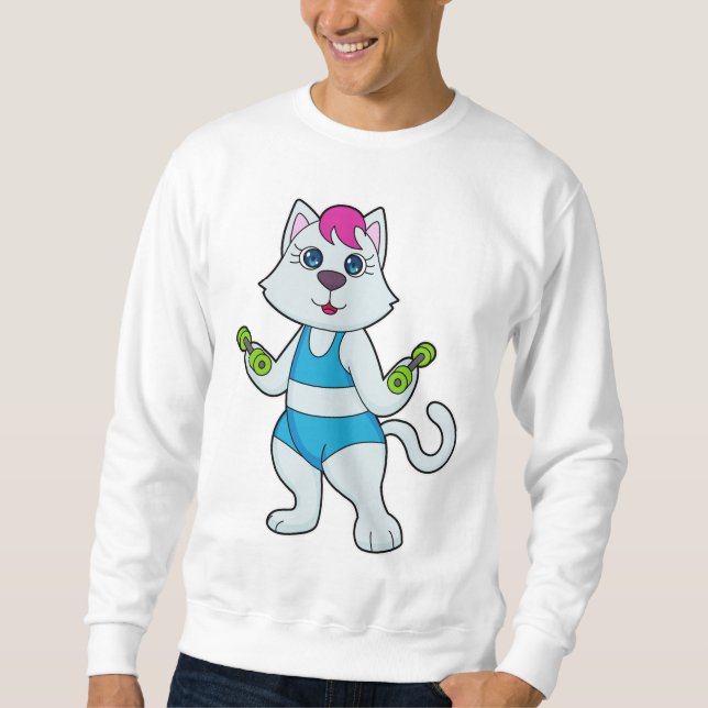 Cat Fitness Dumbbell Sweatshirt (Front)