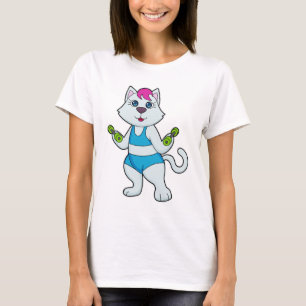 Cat Fitness Dumbbell T-Shirt