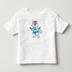 Cat Fitness Dumbbell Toddler T-shirt