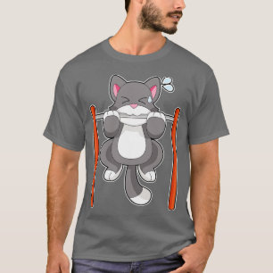 Cat Fitness Pull ups Sports T-Shirt