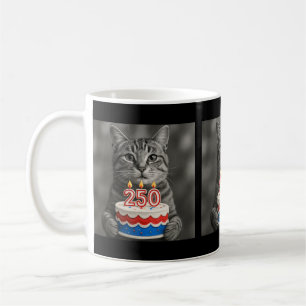 Cat Flag 250 Years 1776-2026 250th Birthday Cake  Coffee Mug