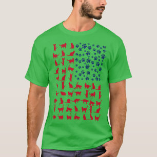 Cat Flag America USA T-Shirt