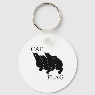Cat Flag Funny Black Flag Keychain