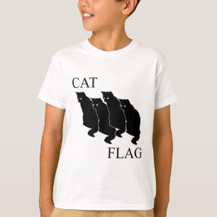 Cat Flag Funny Black Flag T-Shirt
