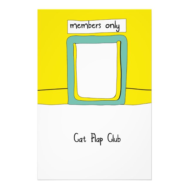 Cat Flap Club Cartoon Photo Print (Front)