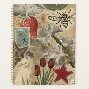Cat Floral Collage Pattern – Cute Artistic Design Planner