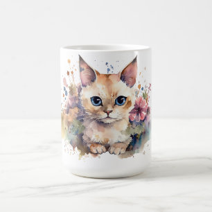 Cat Floral Mug