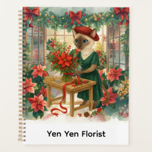 Cat Florist Christmas themed arranging flowers  Planner