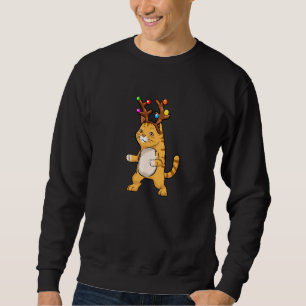 Cat Floss Dance Reindeer Antlers Headband Kittens Sweatshirt