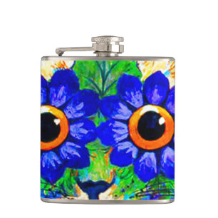 Cat Flower Eyes Hip Flask