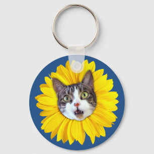 "Cat Flower" Yellow LOL Funny Keychain