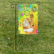 Cat & Flowers Welcome