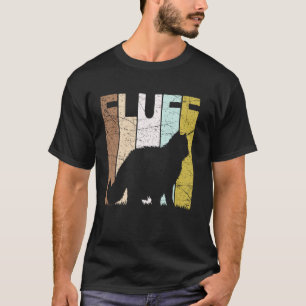 Cat Fluff Vintage Cat Lover Retro Cat Silhouette T-Shirt