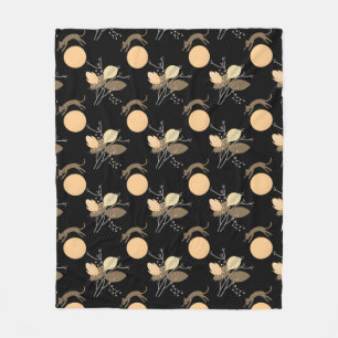 Cat flying over the moon Fleece Blanket