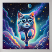 Cat Flying Through Space