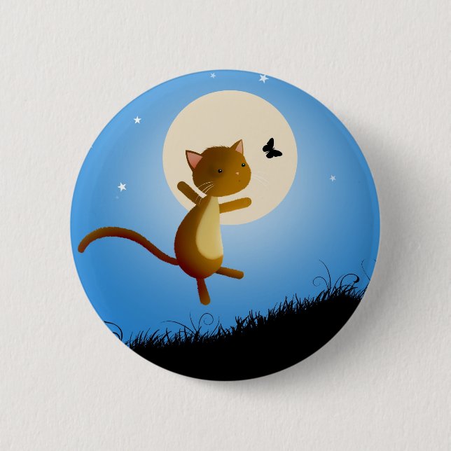 cat follow your dreams - pin badge (Front)