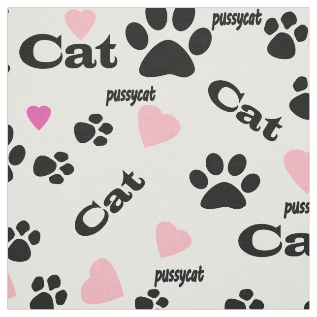 Cat footprints fabric (Swatch)