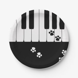 Cat footprints paper plate