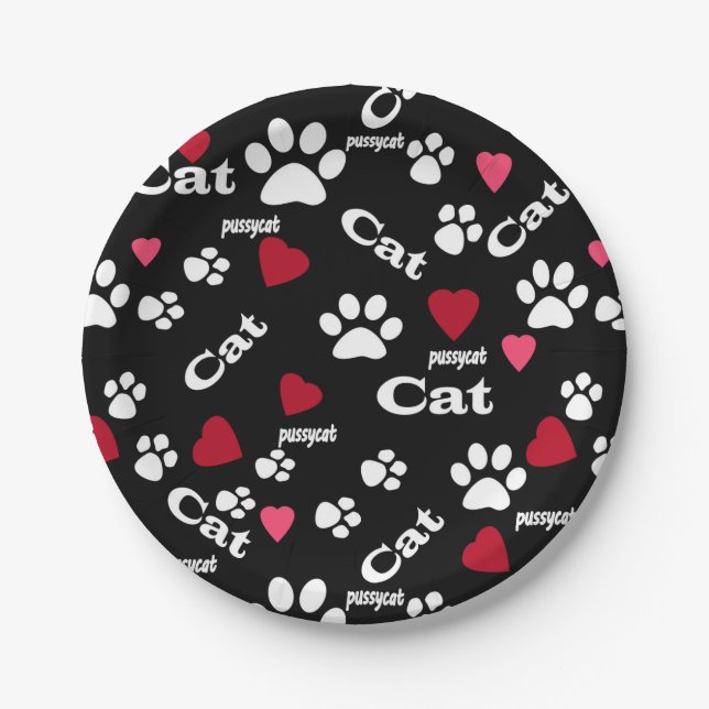 Cat footprints paper plate (Front)