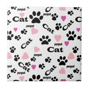Cat footprints tile