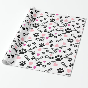 Cat footprints wrapping paper