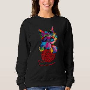 Cat For Kitten Colourful Art Kitty Adoption Sweatshirt