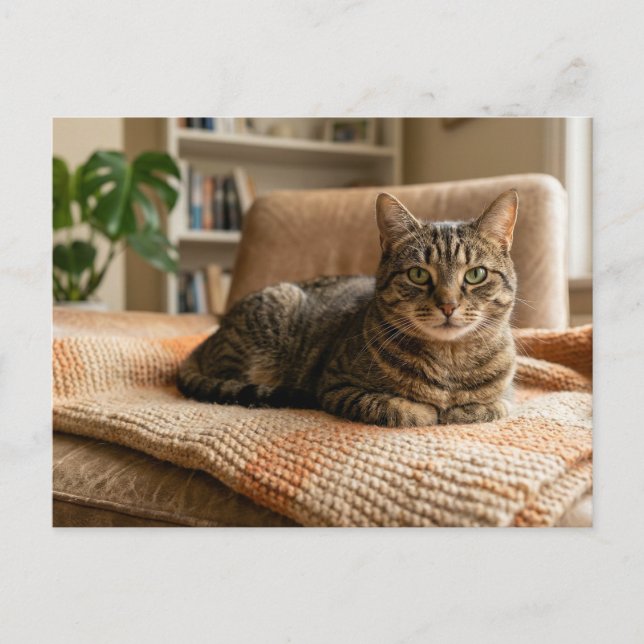 Cat Forever Home Announcement  Postcard (Front)