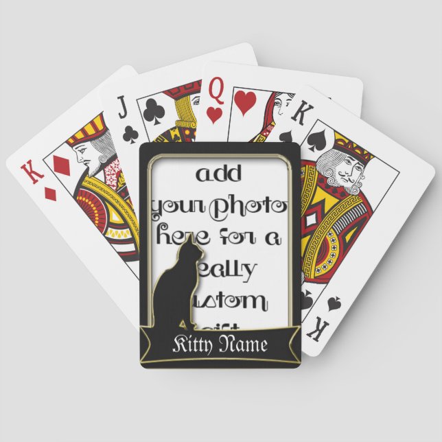 Cat Frame Keepsake Photo Template Playing Cards (Back)