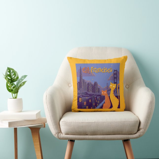 Cat Francisco Throw Pillow (Chair)