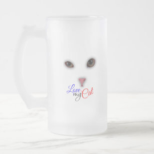 Cat Frosted Glass Beer Mug
