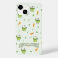 Cat Froth Matcha Green Tea Pattern