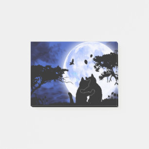 cat full moon post-it notes