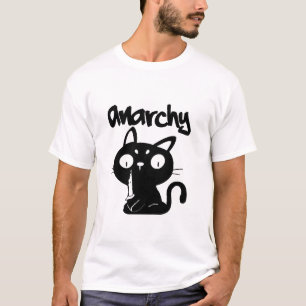 Cat Funny Anarchy Halloween Animals For Women Men  T-Shirt