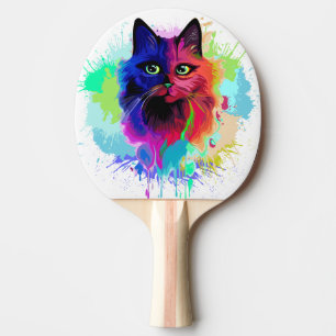 Cat Funny and Silly Character Summer Fun surfing Ping Pong Paddle