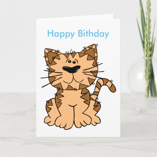Cat Funny Birthday Postcard (Front)