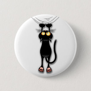 Cat funny Character Scratching Fabric 2 Inch Round Button